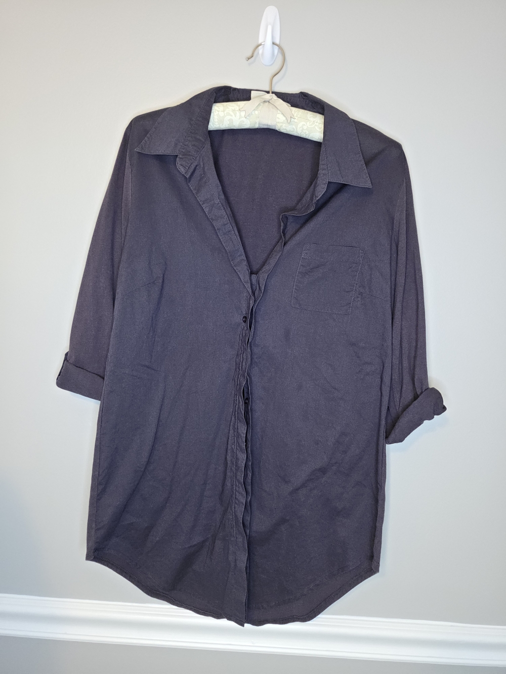Sandra Ingrish Women's Casual Button-Down Shirt in Navy